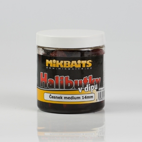 Mikbaits Halibutky v dipu 250ml 14mm Česnek Premium