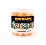 Mikbaits plovoucí fluo boilie 250ml Broskev Black pepper 18mm