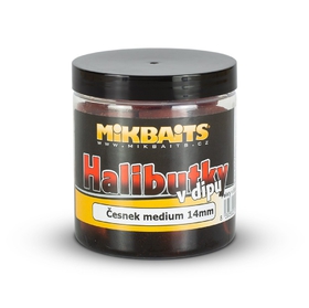 Mikbaits Halibutky v dipu 250ml 20mm Česnek Halibut
