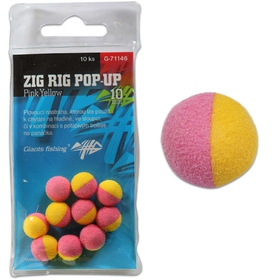 Giants fishing pěnové plovoucí boilie Zig Rig Pop-Up pink-yellow