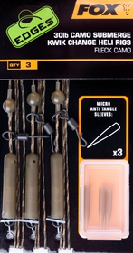FOX montáž EDGES Submerge Camo Leader Heli Rigs Kwik Change 40lb