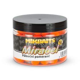 Mikbaits Fluo boilie Mirabel 150ml 12mm Půlnoční pomeranč