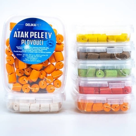 Delikapet Atak Pelety navázané plovoucí 30g 10mm Jahoda