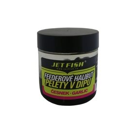 Jet Fish Feederové halibut pelety v dipu 120g 12mm Česnek 