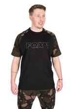 Fox Tričko Black Camo Outline Velikost M