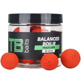 TB Baits Vyvážené Boilie Balanced + Atraktor Peach Liver 100g 20-24mm