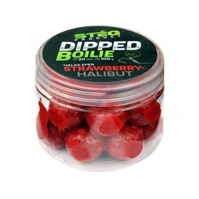 Stég Product Boilies v dipu 20 mm 100 g Jahoda Halibut