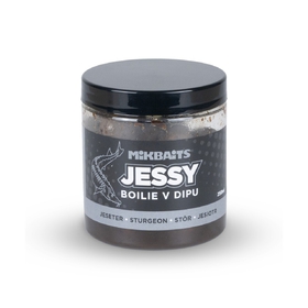 Mikbaits Jessy jeseter řada Jessy 250 ml 20 mm Boilies v dipu