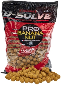 Starbaits D-Solve Rozpustné Boilies Pro Banana Nut 2,5 kg 20 mm
