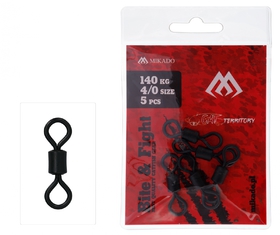 Mikado Obratlík Rolling vel. 4/0 5 ks Černý Matný