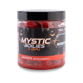 Magic Wolf Boilies v dipu Mystic 20 mm 160 g Jahoda 