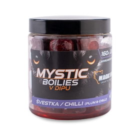 Magic Wolf Boilies v dipu Mystic 20 mm 160 g švestka Chilli