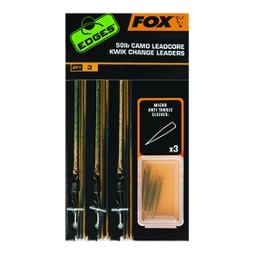 FOX montáž Edges 50lb Camo Leadcore Kwik Change Leaders 